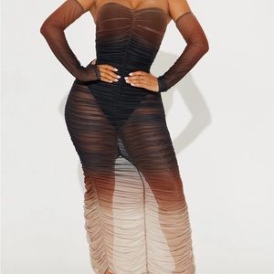 Brown  ombré midi dress